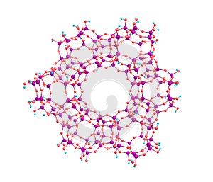 Zeolite molecule isolated on white