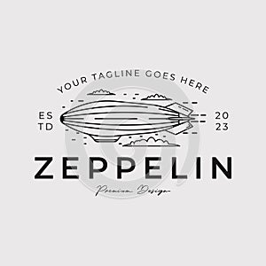 zeppelin plane or air balloon logo vector illustration design