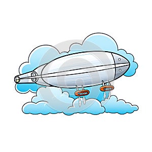 Zeppelin in the Sky Isolated on White Background AI Generated