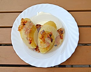 Zeppelins - a traditional Lithuanian dish. Food