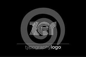 ZER modern geometric typography logo