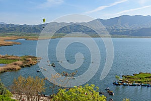 Zeribar Lake in the Zagros Mountains near Marivan. Iran