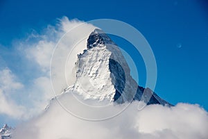 Zermatt Matterhorn view mountain winter snow landscape clouds