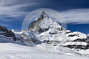 Zermatt Matterhorn view mountain winter snow landscape Swiss Alps