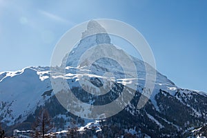 Zermatt Matterhorn view mountain winter snow landscape Swiss Alps