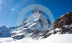 Zermatt Matterhorn view mountain winter snow landscape Swiss Alps