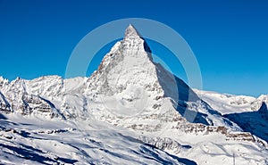 Zermatt Matterhorn view mountain winter snow landscape Swiss Alps