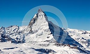 Zermatt Matterhorn view mountain winter snow landscape Swiss Alps