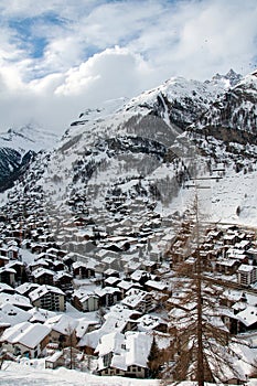Zermatt - ski resort view on the village