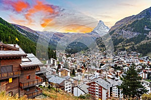 Zermatt, Switzerland Alpine Village with the Matterhorn