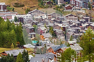 Zermatt, Switzerland summer aerial view