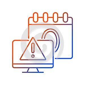 Zero day attack gradient linear vector icon