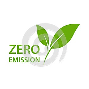 Zero emission icon vector CO2 neutral green sign for your web site design, logo, app, UI.illustration