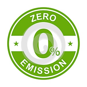 Zero emission icon vector CO2 neutral green sign for your web site design, logo, app, UI.illustration