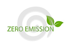 Zero emission icon vector CO2 neutral green sign for your web site design, logo, app, UI.illustration