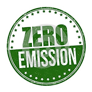 Zero emission sign or stamp photo