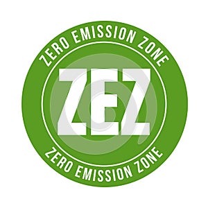 Zero emission zone symbol icon