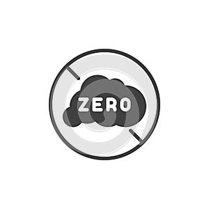 Zero emissions cloud vector icon