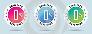 Zero Fees stamp vector illustration.