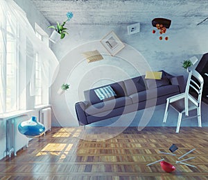 Zero-gravity interior.