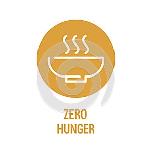 Zero hunger color icon. Corporate social responsibility. Sustainable Development Goals. SDG sign. Pictogram for ad, web, mobile