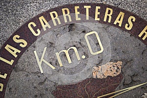 Zero Kilometer point, geographical center of Spain at Puerta del