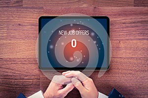 Zero new job offers concept