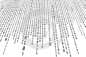 Binary Code Zero One Flowing Radiating Pattern background image of binary code.