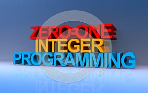 Zero one integer programming on blue