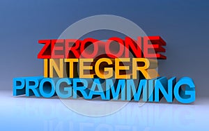 zero one integer programming on blue