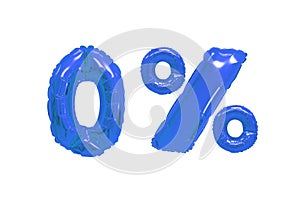Zero percent from balloons dark blue color