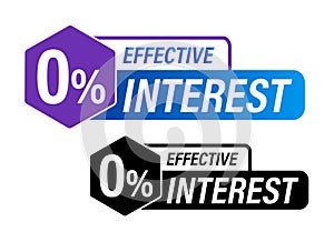 `zero percent effective interest` vector icon