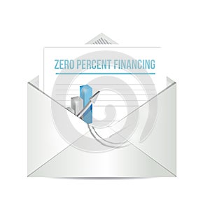 Zero percent financing paperwork illustration