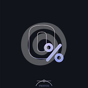 zero percent icon with a gradient