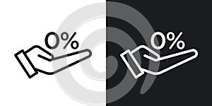 Zero percent icon set