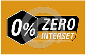 Zero percent interest` vector icon,