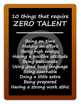 Zero talent things