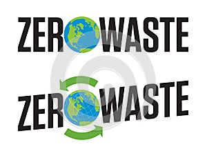 Zero Waste Badge or Emblem Vector Design.