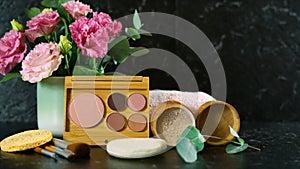 Zero-waste beauty and makeup reusable and refillable products, stop motion.