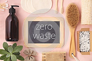 Zero waste concept. Eco-friendly bathroom accessories