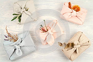 Zero waste gift wrapping traditional Japanese furoshiki style