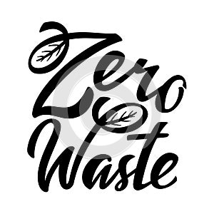 Zero Waste lettering icon. Ecological design. Recycled eco zero waste lifestyle. Recycle Reuse Reduce concept. Vector