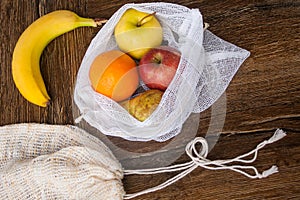 Zero waste recycled textile produce shopping bag