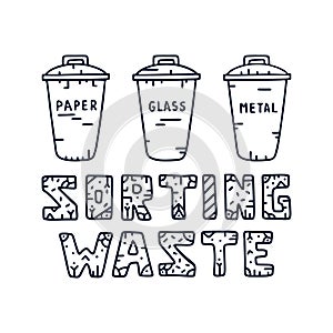 Zero waste theme cartoon doodle