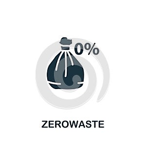 Zerowaste icon. Monochrome simple Sustainability icon for templates, web design and infographics