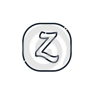 zerply logo icon vector from social media logos concept. Thin line illustration of zerply logo editable stroke. zerply logo linear
