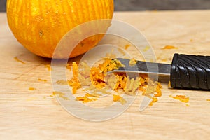 Zesting an orange