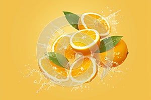 Zesty burst Orange slices get a lively splash of invigorating water