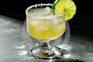 Zesty Citrus Delight, A Vibrant Margarita Creation, Harmoniously Melding Lime and Spirits