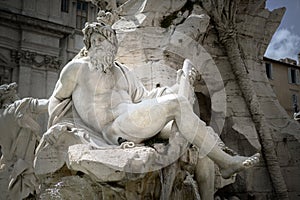 Zeus in Bernini`s fountain of Four Rivers